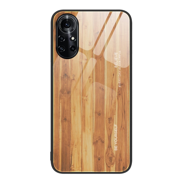 For Huawei nova 8 Pro 5G Wood Grain Glass Protective Case
