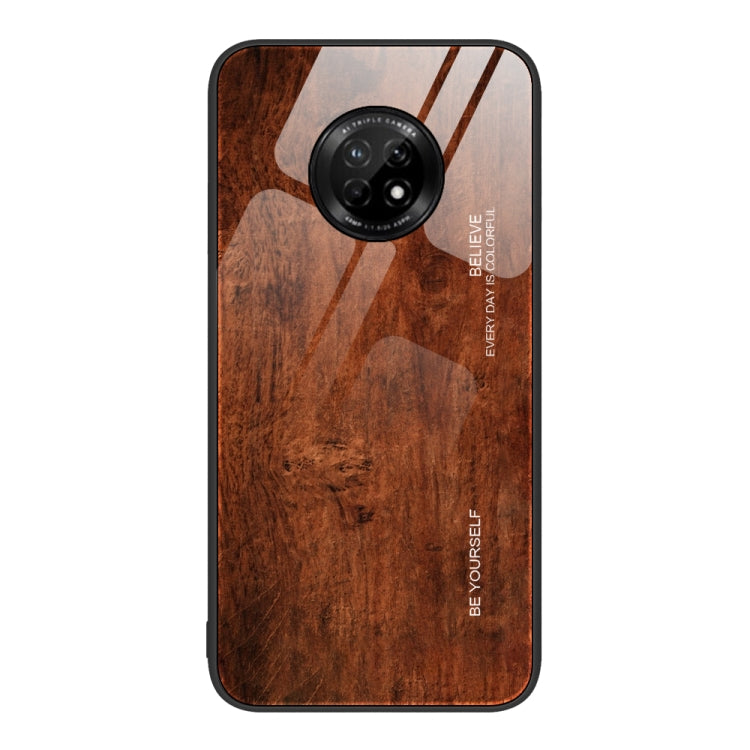 For Huawei Enjoy 20 Plus 5G Wood Grain Glass Protective Case