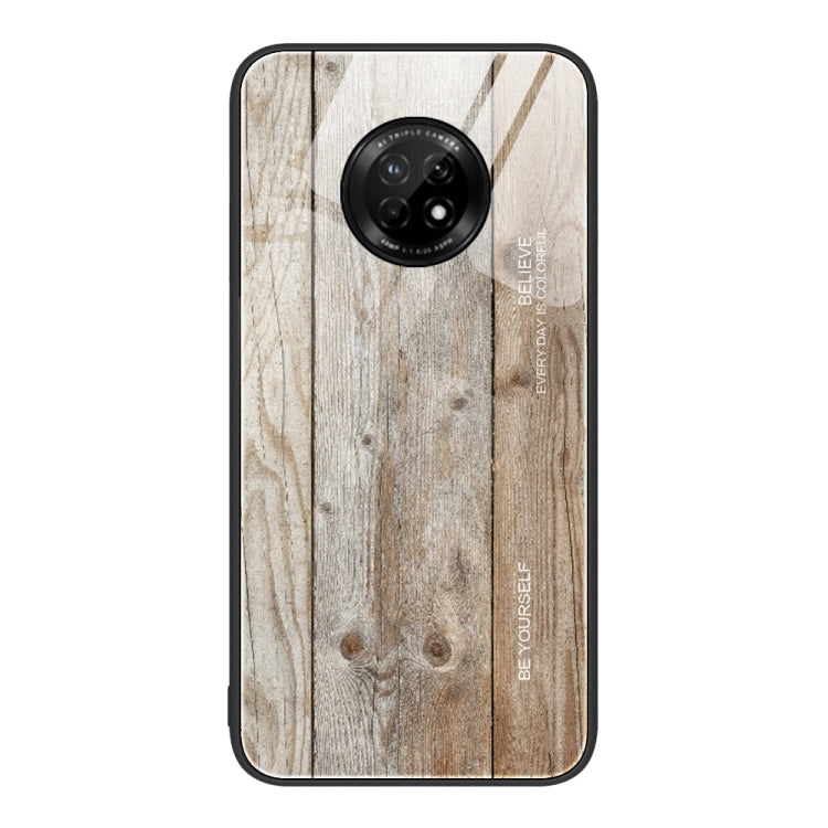 For Huawei Enjoy 20 Plus 5G Wood Grain Glass Protective Case