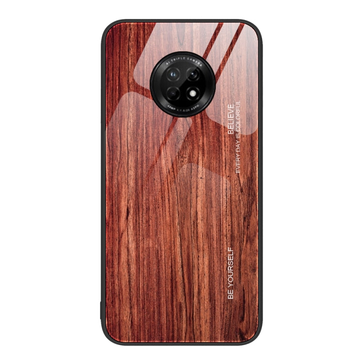 For Huawei Enjoy 20 Plus 5G Wood Grain Glass Protective Case