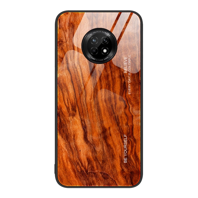 For Huawei Enjoy 20 Plus 5G Wood Grain Glass Protective Case