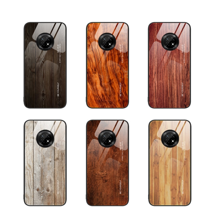 For Huawei Enjoy 20 Plus 5G Wood Grain Glass Protective Case