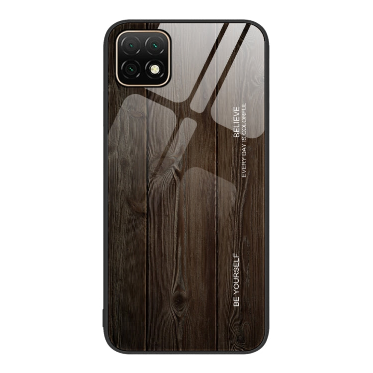 For Huawei Enjoy 20 5G Wood Grain Glass Protective Case
