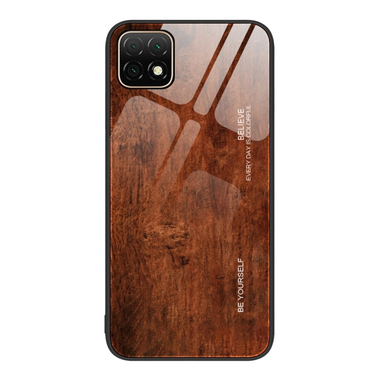 For Huawei Enjoy 20 5G Wood Grain Glass Protective Case