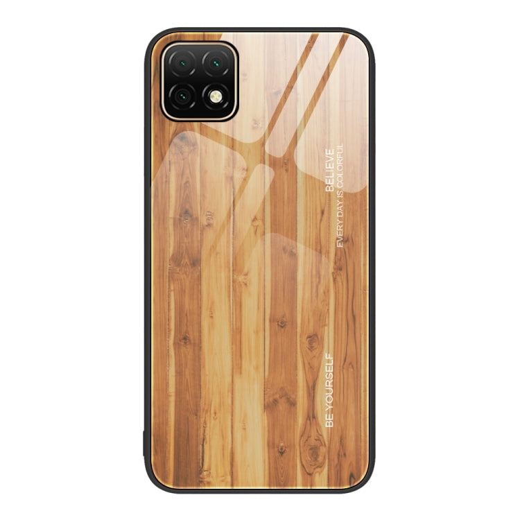 For Huawei Enjoy 20 5G Wood Grain Glass Protective Case