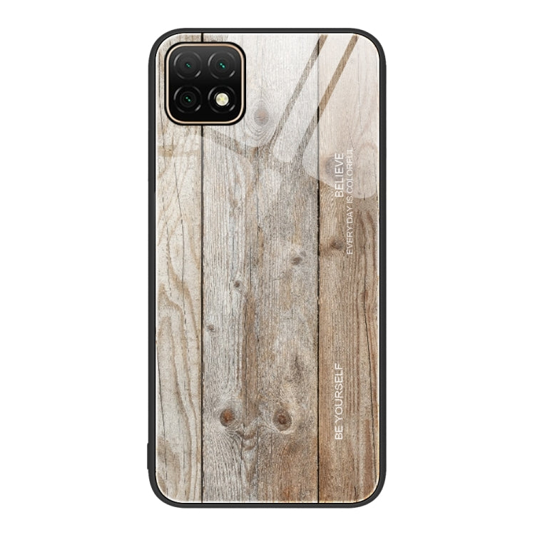 For Huawei Enjoy 20 5G Wood Grain Glass Protective Case