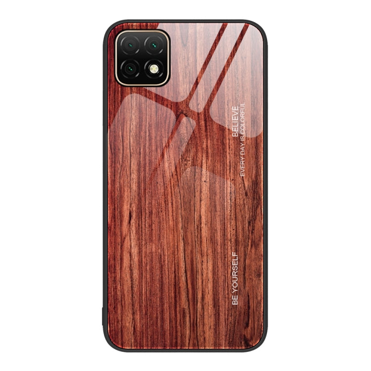 For Huawei Enjoy 20 5G Wood Grain Glass Protective Case