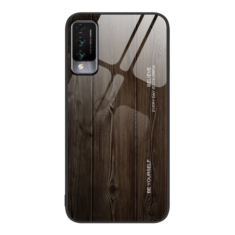 For Huawei Maimang 10 Wood Grain Glass Protective Case