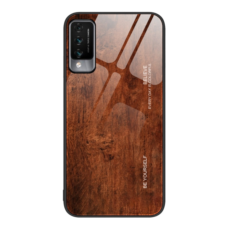 For Huawei Maimang 10 Wood Grain Glass Protective Case