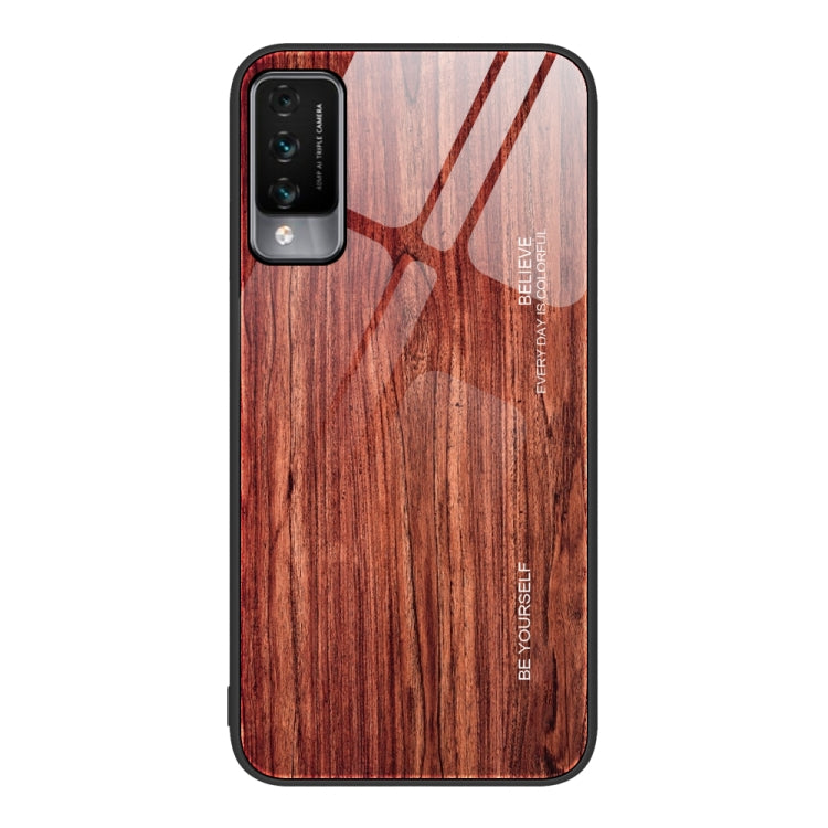 For Huawei Maimang 10 Wood Grain Glass Protective Case