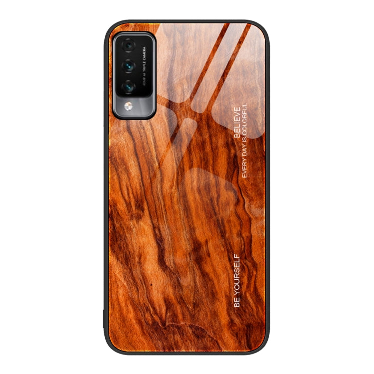 For Huawei Maimang 10 Wood Grain Glass Protective Case