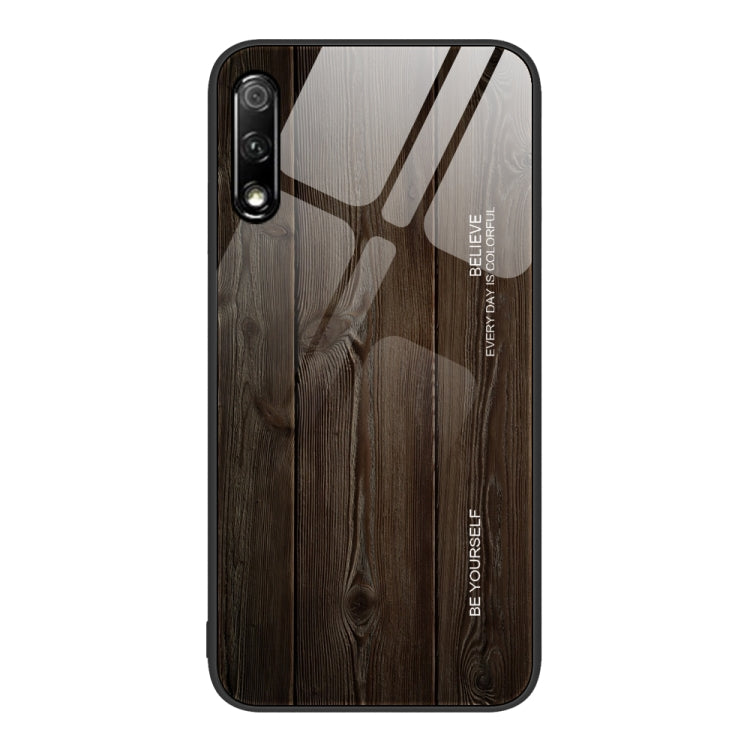 For Honor 9X Wood Grain Glass Protective Case