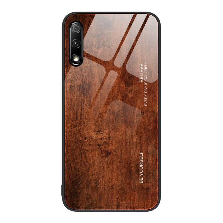 For Honor 9X Wood Grain Glass Protective Case