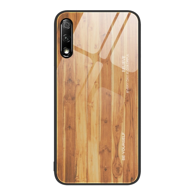 For Honor 9X Wood Grain Glass Protective Case