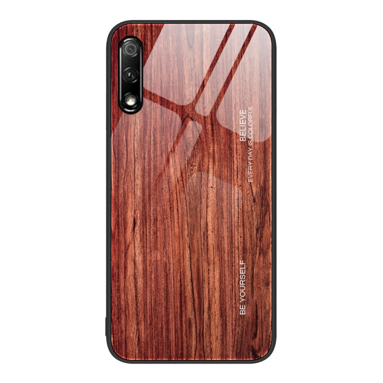 For Honor 9X Wood Grain Glass Protective Case