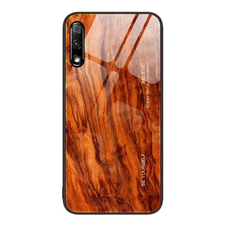 For Honor 9X Wood Grain Glass Protective Case