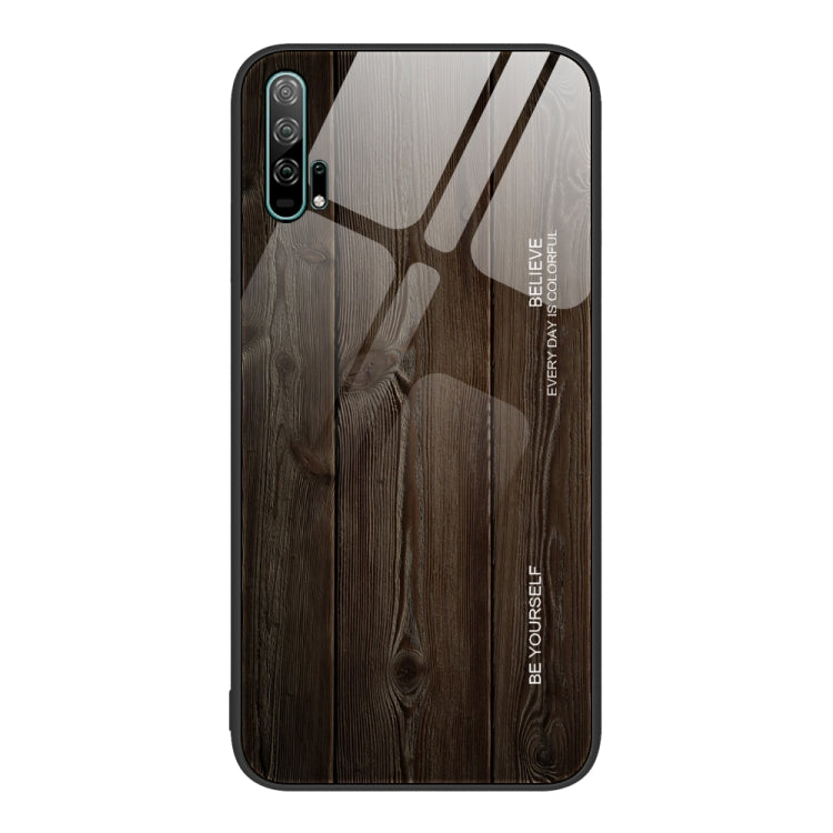 For Honor 20 Pro Wood Grain Glass Protective Case