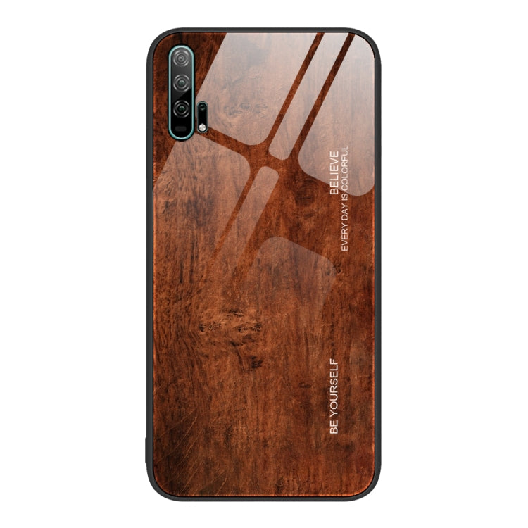 For Honor 20 Pro Wood Grain Glass Protective Case