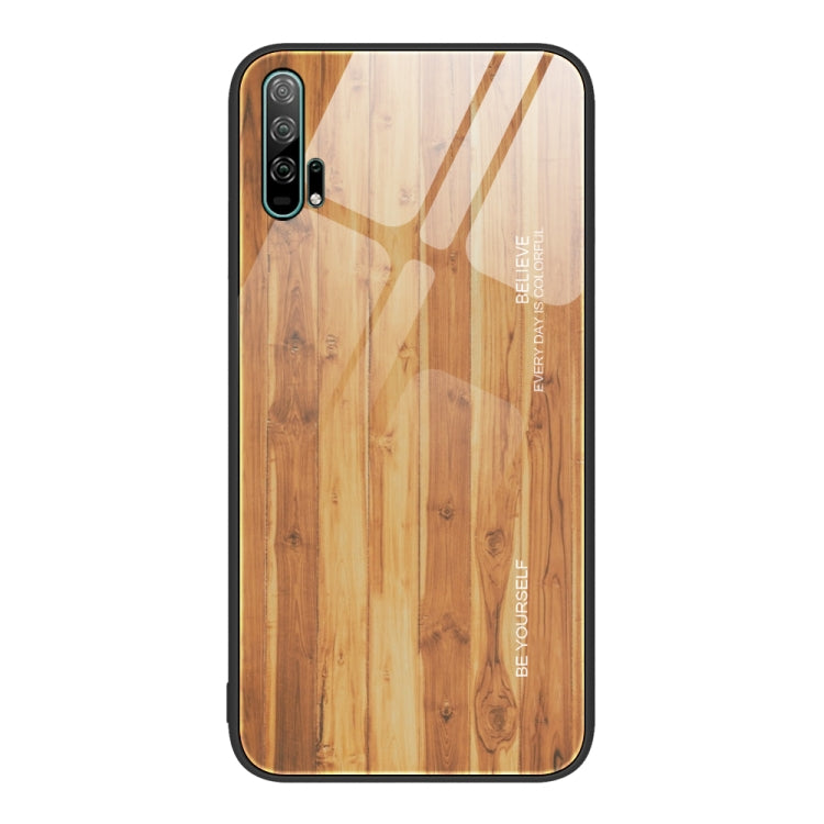For Honor 20 Pro Wood Grain Glass Protective Case