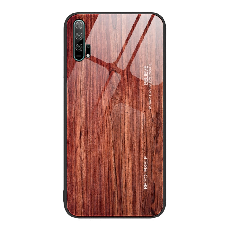 For Honor 20 Pro Wood Grain Glass Protective Case