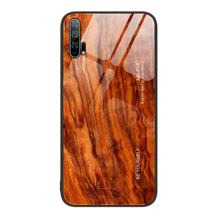 For Honor 20 Pro Wood Grain Glass Protective Case