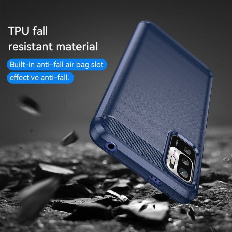 For Xiaomi Poco M3 Pro 5G Brushed Texture Carbon Fiber TPU Phone Case