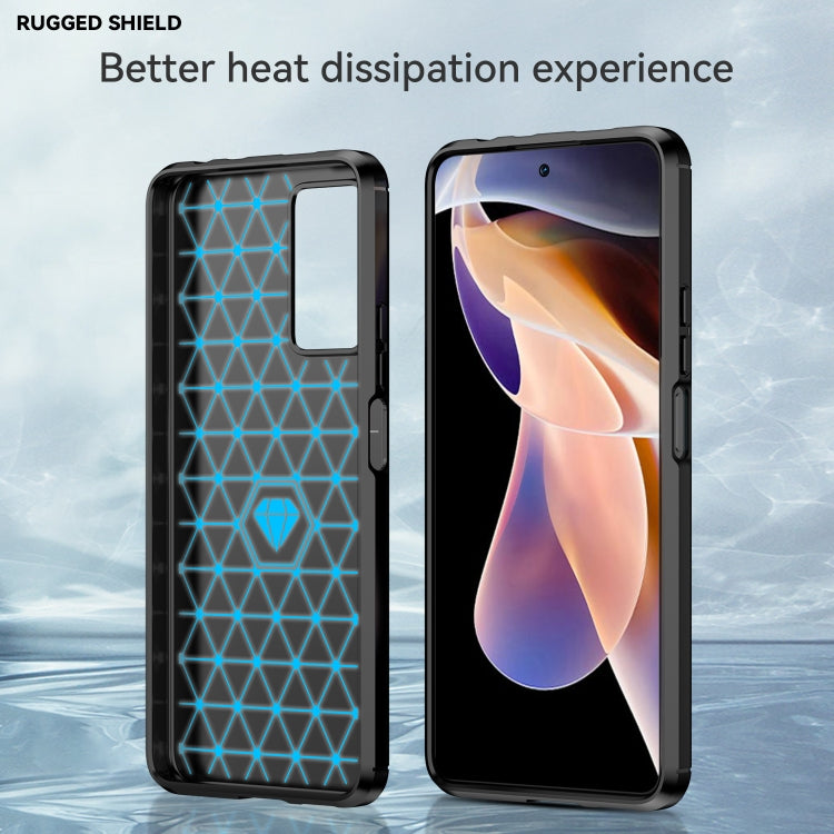 For Xiaomi Poco X4 NFC 5G Brushed Texture Carbon Fiber TPU Phone Case
