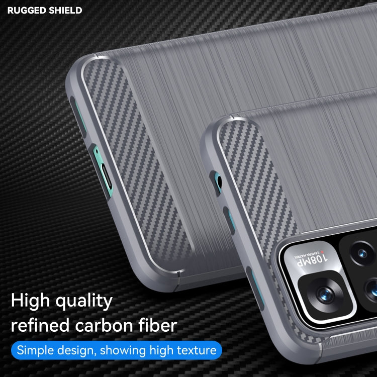 For Xiaomi Poco X4 NFC 5G Brushed Texture Carbon Fiber TPU Phone Case