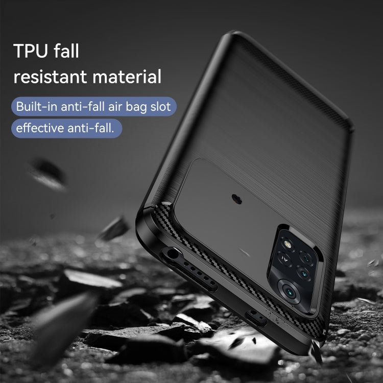 For Xiaomi Poco M4 Pro Brushed Texture Carbon Fiber TPU Phone Case
