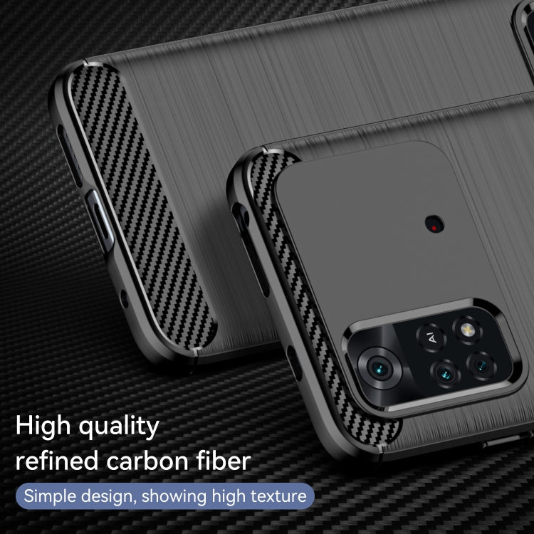 For Xiaomi Poco M4 Pro Brushed Texture Carbon Fiber TPU Phone Case
