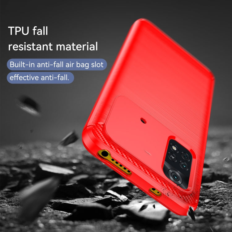 For Xiaomi Poco M4 Pro Brushed Texture Carbon Fiber TPU Phone Case