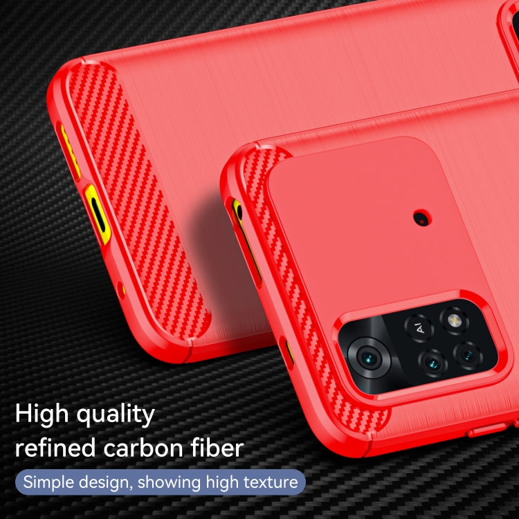 For Xiaomi Poco M4 Pro Brushed Texture Carbon Fiber TPU Phone Case