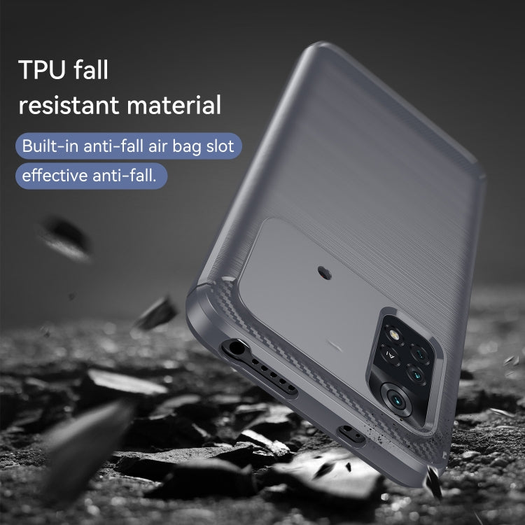 For Xiaomi Poco M4 Pro Brushed Texture Carbon Fiber TPU Phone Case