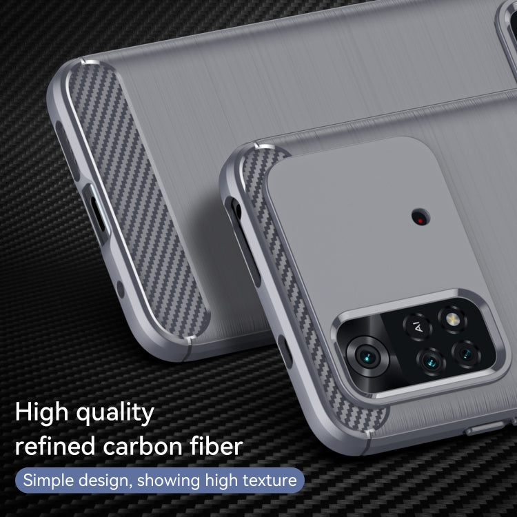 For Xiaomi Poco M4 Pro Brushed Texture Carbon Fiber TPU Phone Case