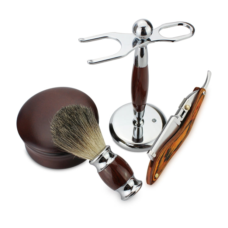 FK-13 Men Folding Manual Shaving Razor Kit with Shaving Brush / Bowl / Soap / Brush Stand / Blades