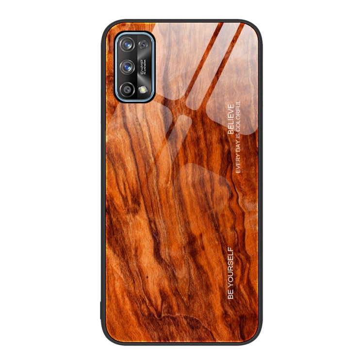 For Realme 7 Wood Grain Glass Protective Case