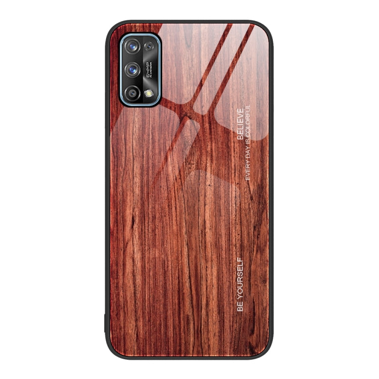 For Realme 7 Wood Grain Glass Protective Case