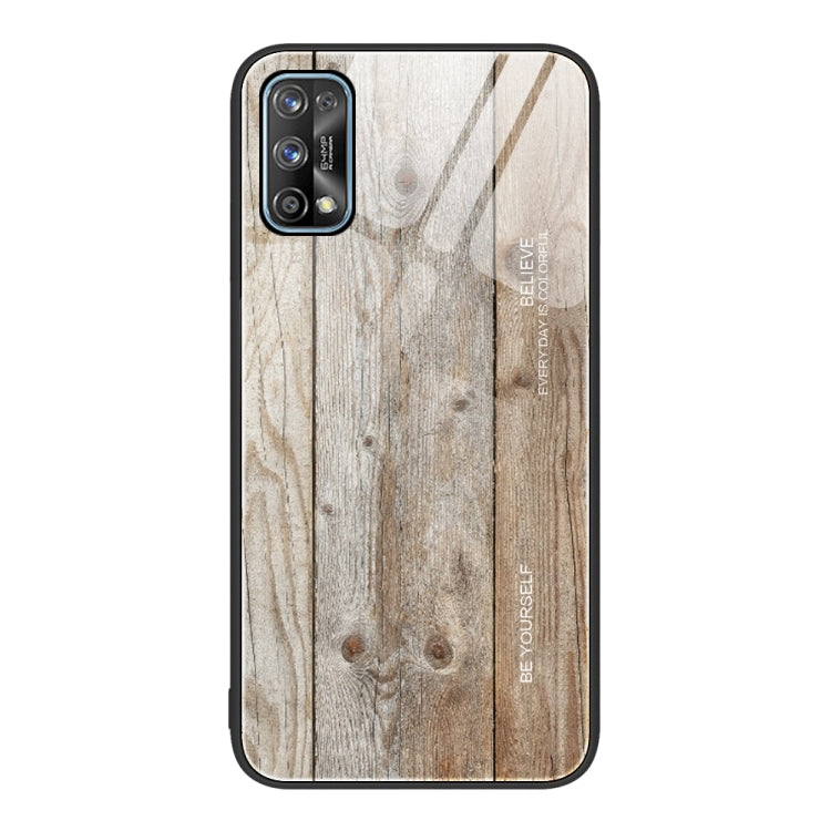 For Realme 7 Wood Grain Glass Protective Case