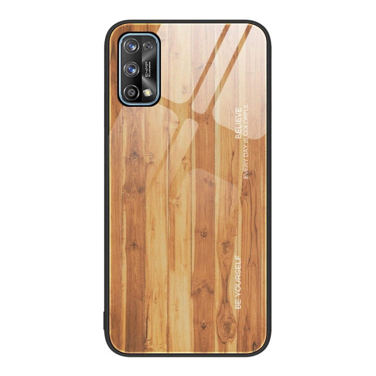 For Realme 7 Wood Grain Glass Protective Case