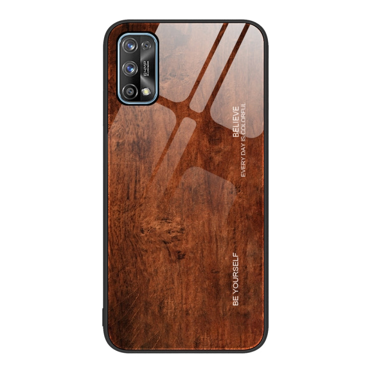 For Realme 7 Wood Grain Glass Protective Case
