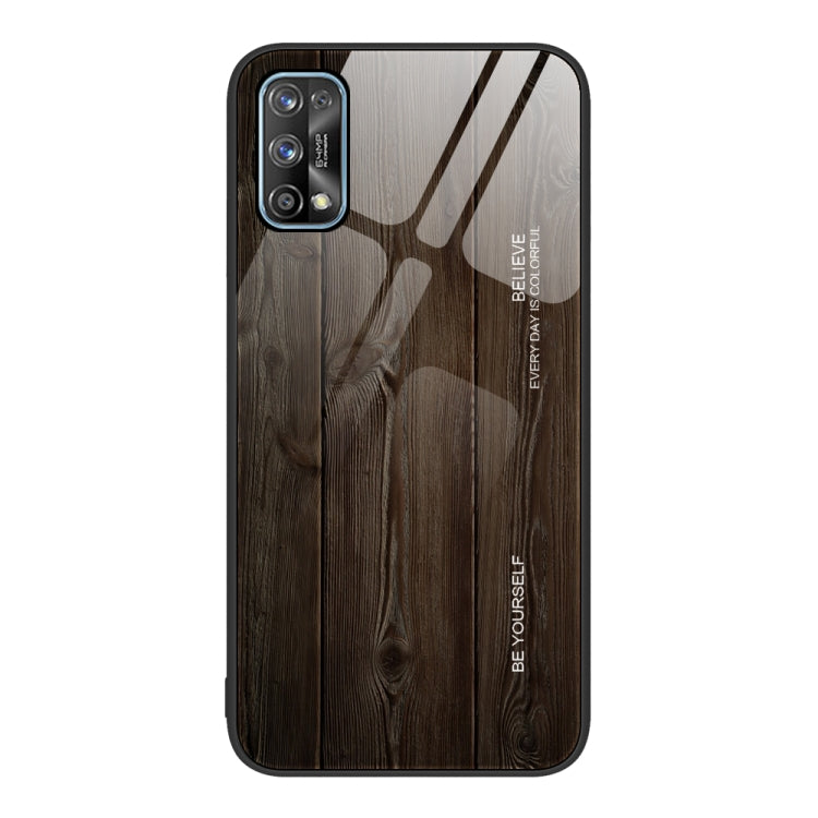 For Realme 7 Wood Grain Glass Protective Case