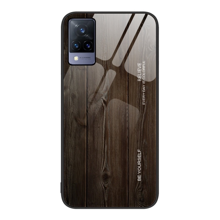 For vivo S9 Wood Grain Glass Protective Case