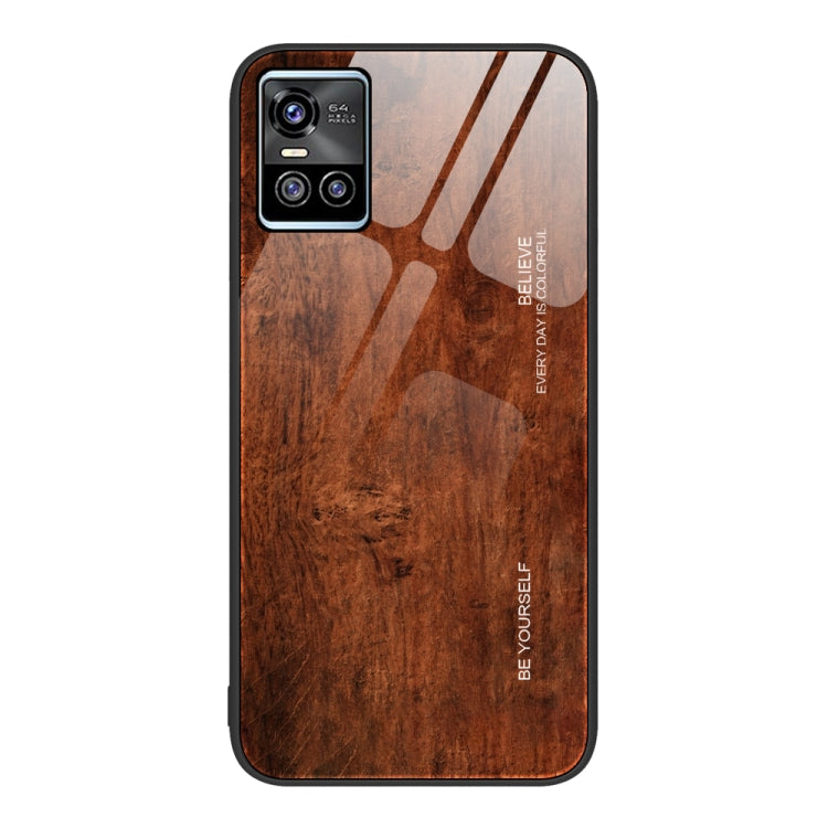 For vivo S10 Wood Grain Glass Protective Case