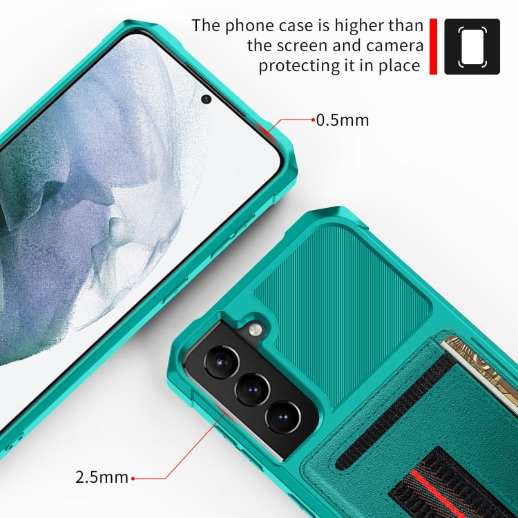 For Samsung Galaxy S22+ 5G ZM06 Card Bag TPU + Leather Phone Case