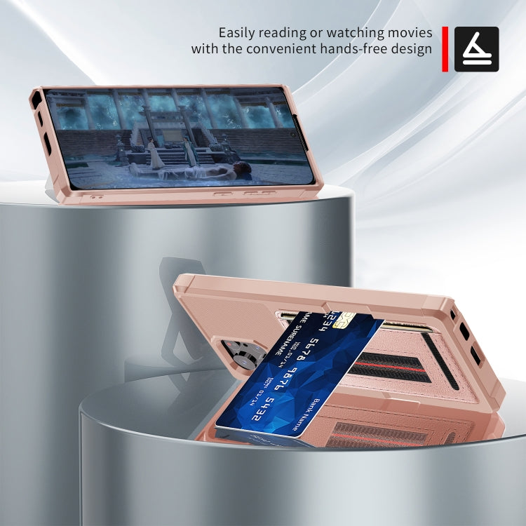 For Samsung Galaxy S22 Ultra 5G ZM06 Card Bag TPU + Leather Phone Case