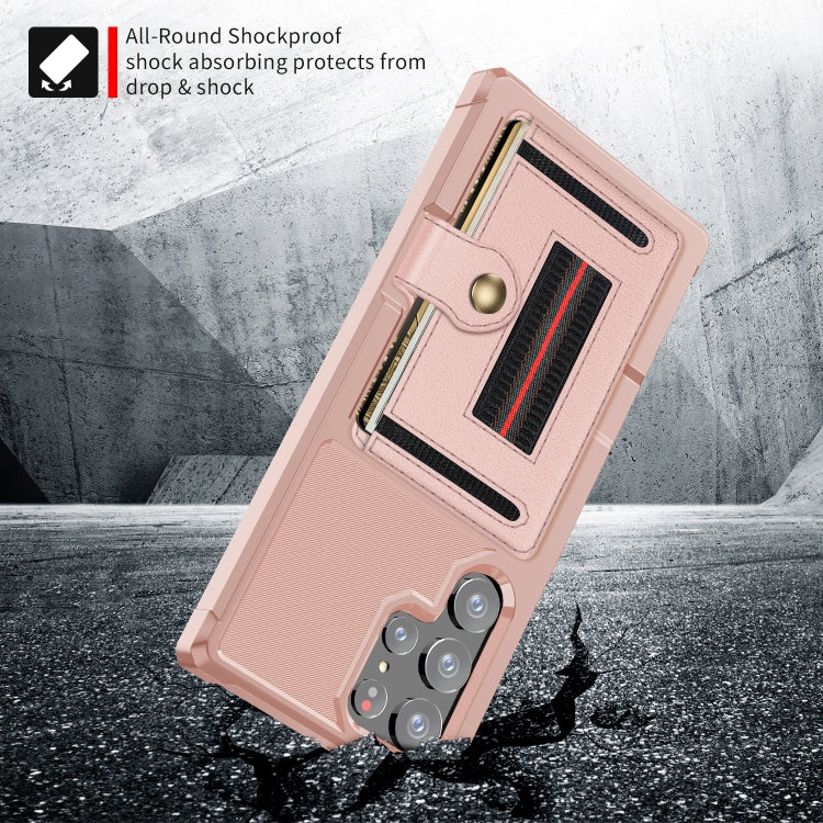 For Samsung Galaxy S22 Ultra 5G ZM06 Card Bag TPU + Leather Phone Case