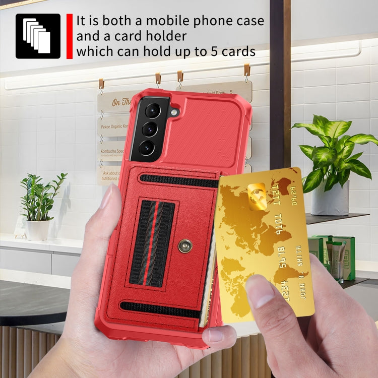 For Samsung Galaxy S21 5G ZM06 Card Bag TPU + Leather Phone Case