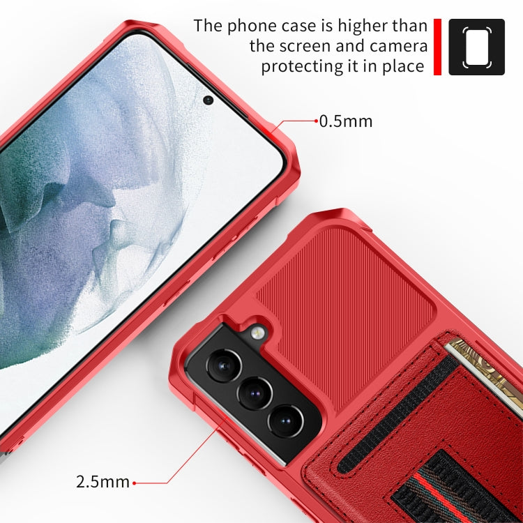 For Samsung Galaxy S21 5G ZM06 Card Bag TPU + Leather Phone Case