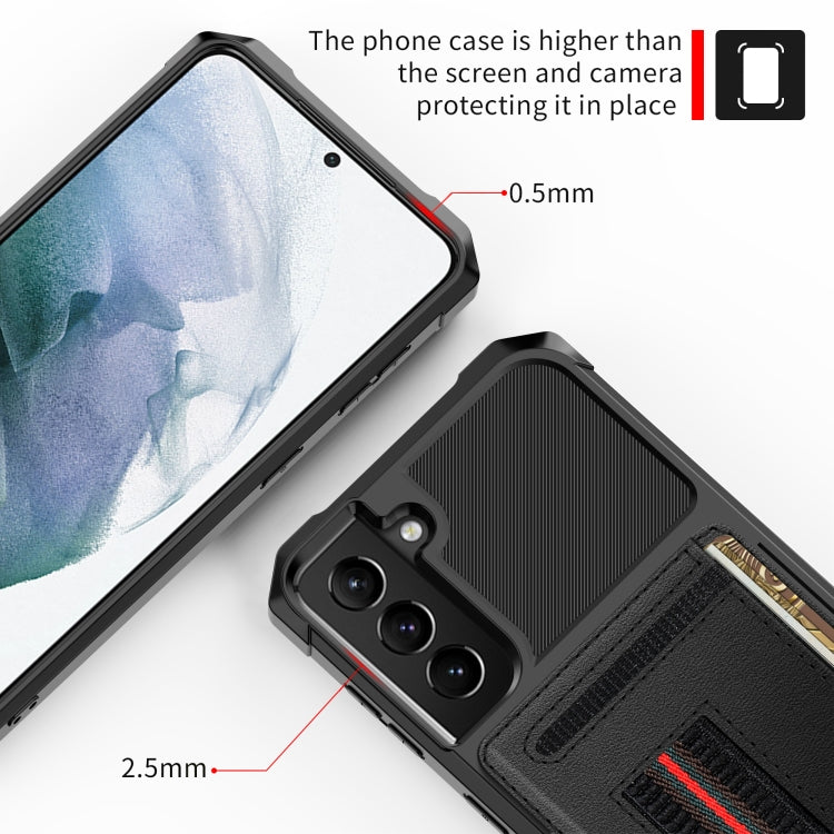 For Samsung Galaxy S21+ 5G ZM06 Card Bag TPU + Leather Phone Case