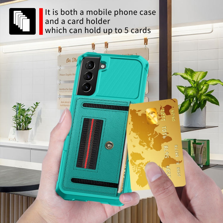 For Samsung Galaxy S21+ 5G ZM06 Card Bag TPU + Leather Phone Case